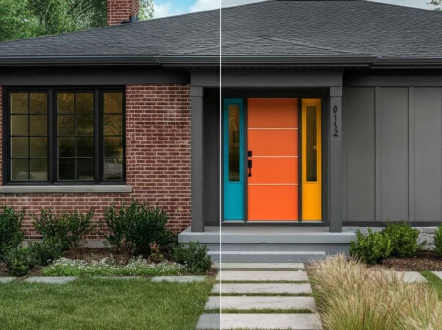 Before and After 1960s Ranch House Exterior Remodel Transformations