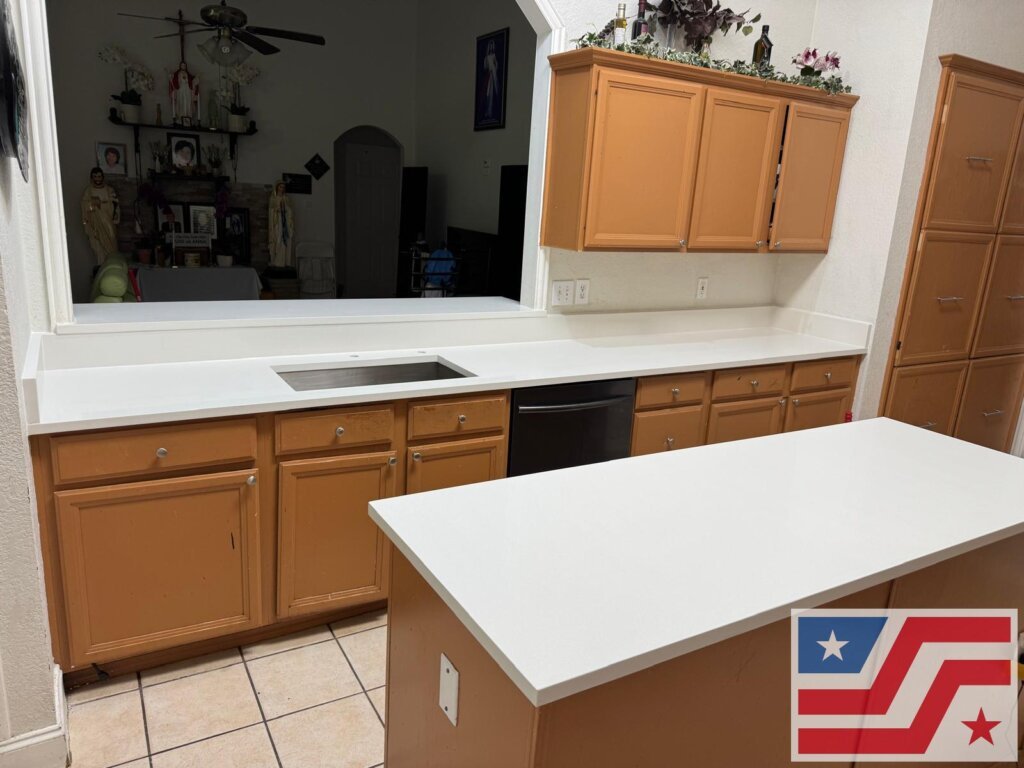 Kitchen Countertop Replacement in Flower Mound, TX – From Formica to White Quartz in Dallas, TX Kitchen Countertop Replacement in Flower Mound, TX – From Formica to White Quartz in Dallas, TX