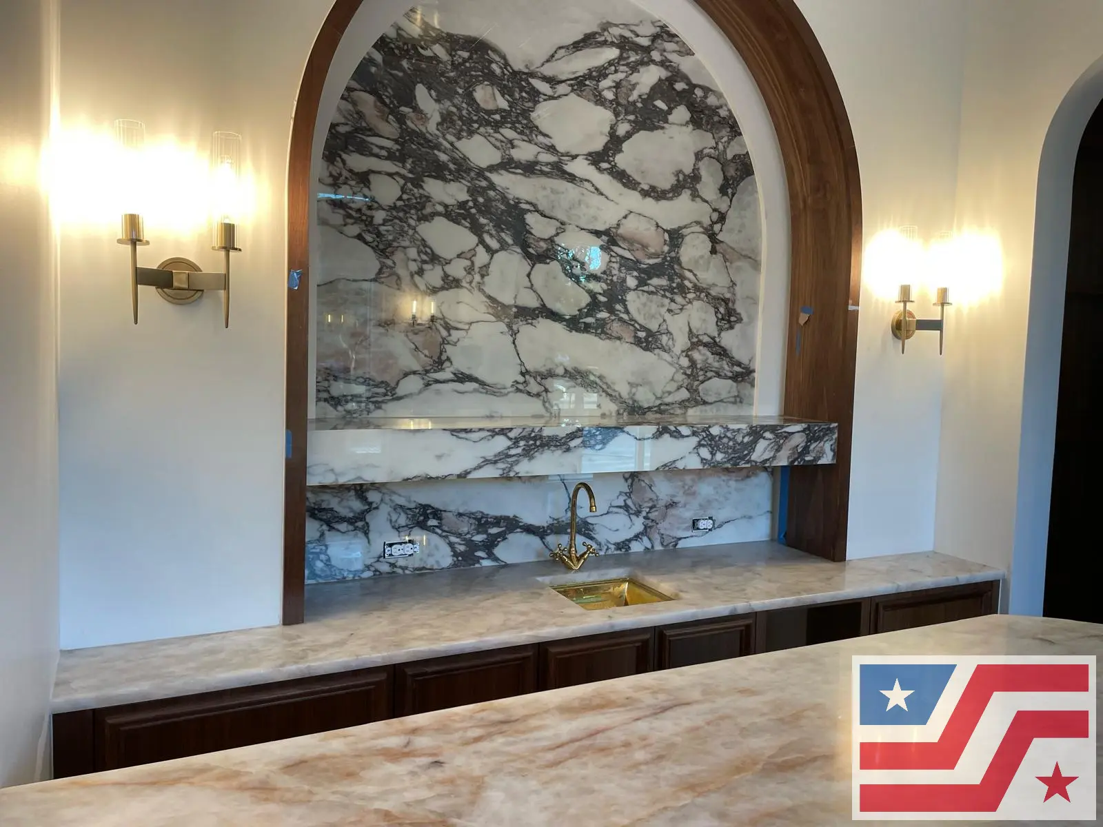 Custom Countertop & Backsplash Installation in Highland Park, TX – Luxury Home Bar Remodel