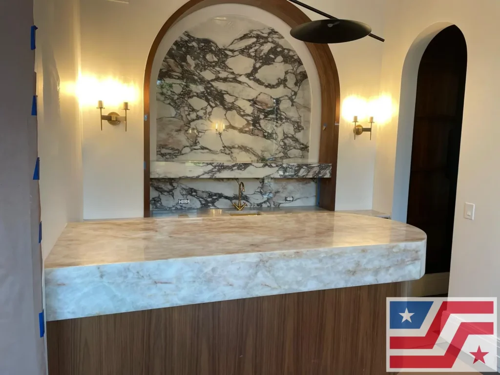 Custom Countertop & Backsplash Installation in Highland Park, TX – Luxury Home Bar Remodel in Dallas, TX