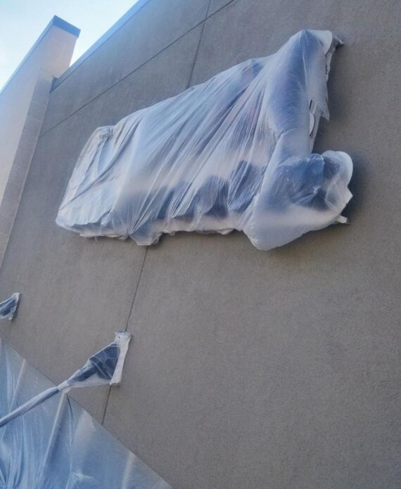 During Stucco Repair Service 2